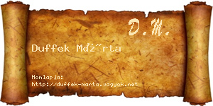 Duffek Márta névjegykártya