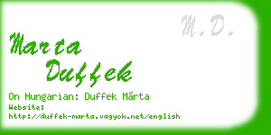 marta duffek business card